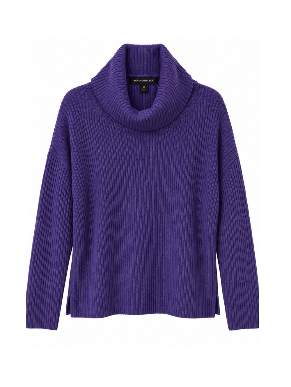 Banana Republic Wool Cashmere Blend Cowl Neck Sweater - Purple, Size M